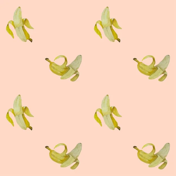 Watercolor Hand Drawn Vector Seamless Pattern Banana — Stockvector