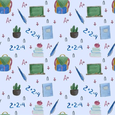 Suluboya el çizimi pürüzsüz arkaplan okulu