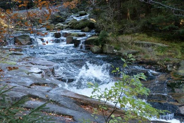 Malý Vodopád Řece Mumlavě Českých Horách — Stock fotografie