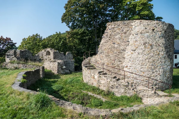 Rovina Castello Medievale Mezzo Boschi Della Repubblica Ceca Europa — Foto Stock