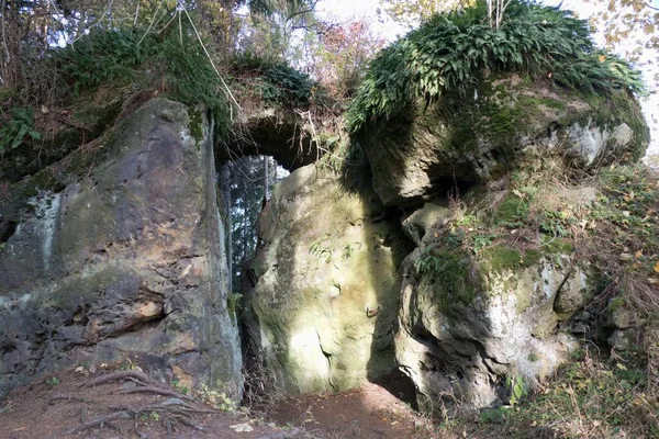 Famose Formazioni Rocciose Arenaria Ardspach Nella Boemia Settentrionale Europa — Foto Stock