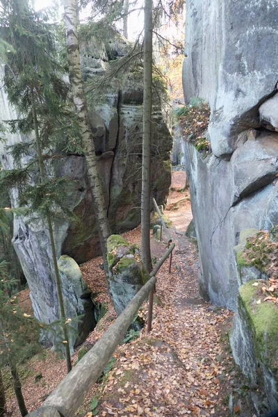 Famous Beautiful Rock Sandstone Formations Ardspach Northern Bohemia Europe — Stock Photo, Image