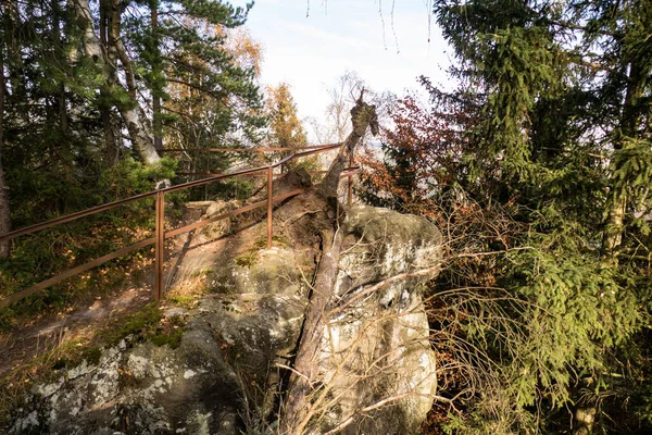 Célèbres Belles Formations Grès Rocheux Dans Ardspach Bohême Nord Europe — Photo