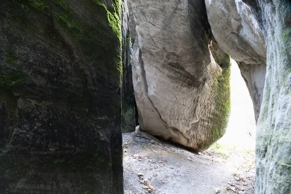 欧洲北部波希米亚沙地中著名的美丽岩石砂岩组 — 图库照片
