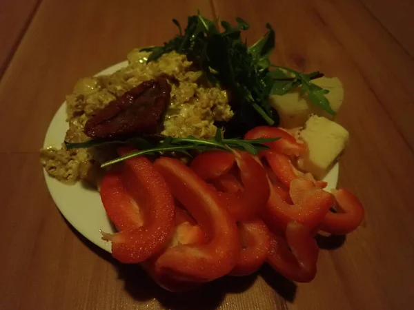 Porción Fresca Ensalada Verduras Plato — Foto de Stock