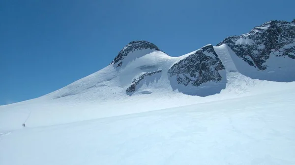 Zimowa Przygoda Górach Stubaier Alpes Austrii — Zdjęcie stockowe