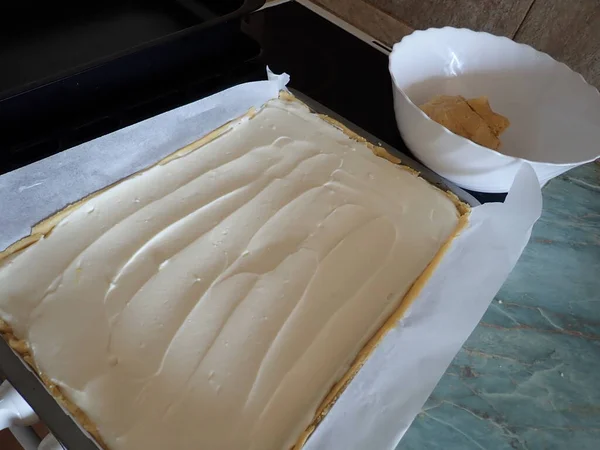 Homemade Baking Sweet Tasty Cheesecake — стоковое фото