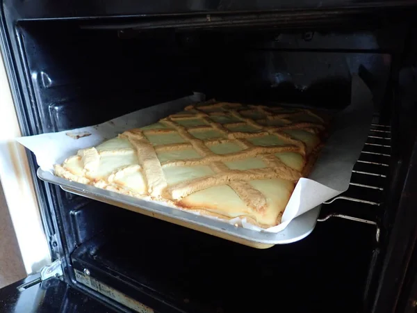 自制烤甜可口的芝士蛋糕 — 图库照片