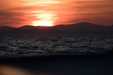 beautiful romantic sunset at the sea in adriatic in croati
