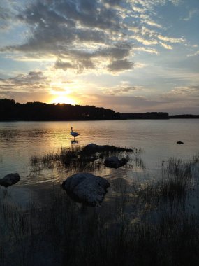 beautiful romantic sunset at the sea in adriatic in croati