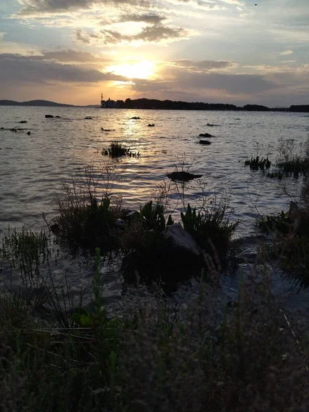 Beautiful Romantic Sunset Sea Adriatic Croati — Stockfoto