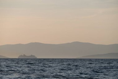 beautiful romantic sunset at the sea in adriatic in croati