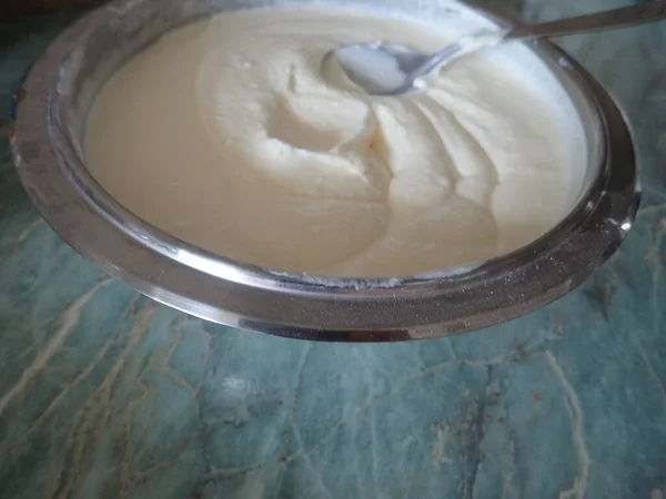 Домашнее Приготовление Сладкого Чизкейка Кухне — стоковое фото