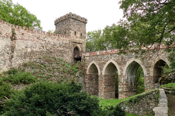 柴契共和国莫拉维亚的比托夫城堡位于迪耶河畔 — 图库照片
