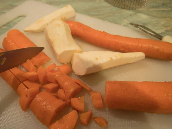 自家製野菜スープの調理 Inkitchen — ストック写真