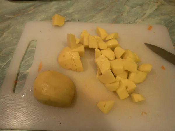 Gotowanie Domowej Roboty Zupy Warzywnej Kuchni — Zdjęcie stockowe