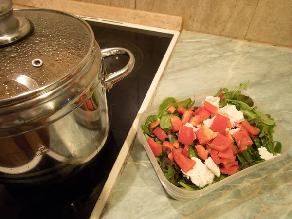 Cuisson Une Soupe Légumes Maison Danscuisine — Photo