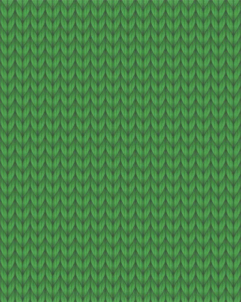 Knitting Texture Vector Seamless Pattern Green Color — Stock Vector