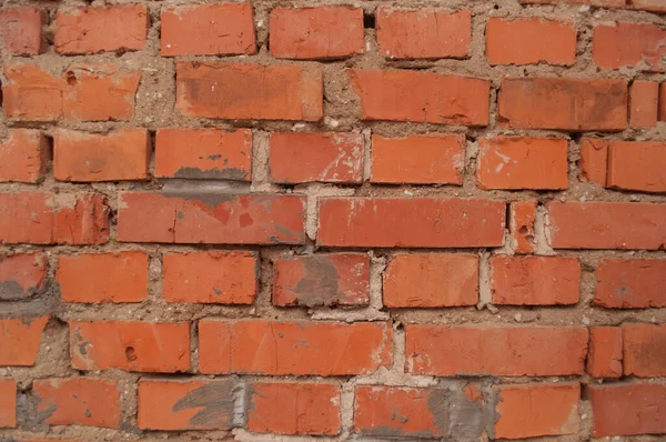 Wall Old Red Brick Solid Background — Stock Photo, Image
