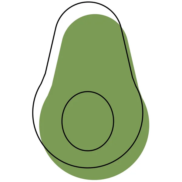 Avocado Vector Geïsoleerd Witte Achtergrond — Stockvector