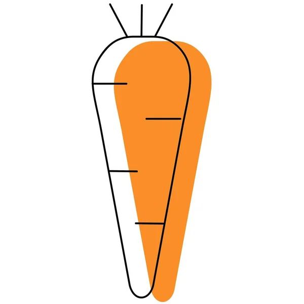 Vettore Carrots Vector Isolato Sfondo Bianco — Vettoriale Stock