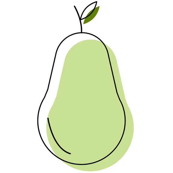 Pear Vector Isolated White Background — Stock Vector