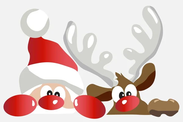 Santa Claus Boże Narodzenie Reniferów Postaci Kreskówek — Zdjęcie stockowe
