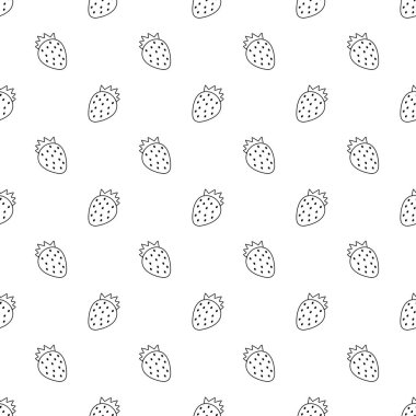 çilek ile sorunsuz geçmiş. vektör çizim.