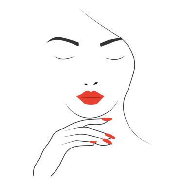 Yüzü güzel kadın silueti