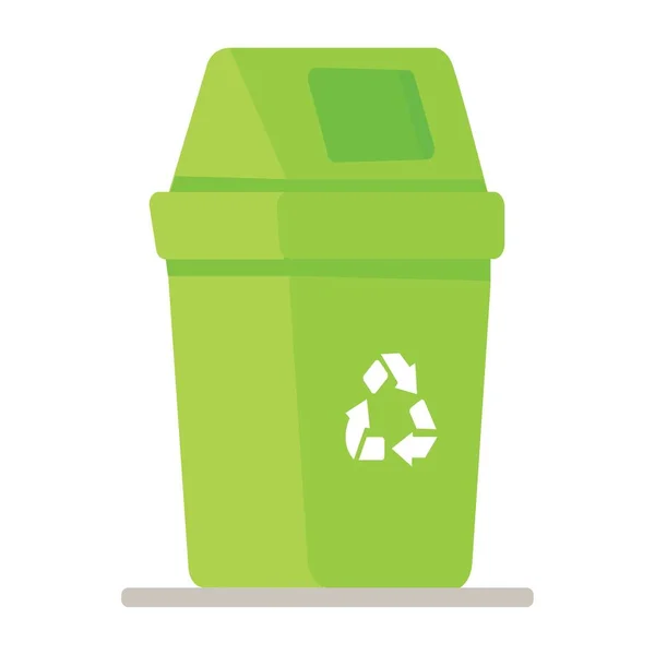 Papierkorb Mit Recycling Symbol — Stockvektor