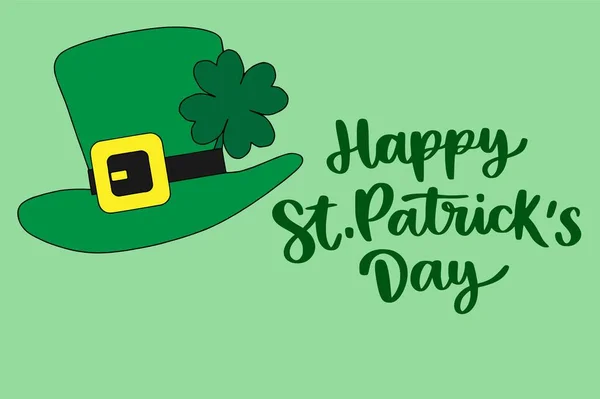 Üzerinde harfler ve yoncalar olan Aziz Patrick günü kartı.