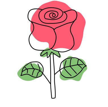 Bir çizgi gül tasarımı