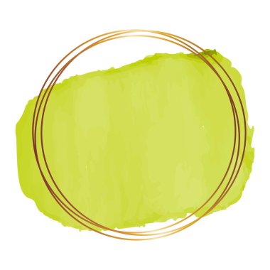 Yeşil fırça darbeleri ve altın çizgiler.