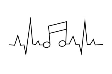 Beyaz arkaplan üzerine müzik notaları.