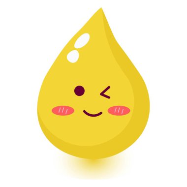 Sevimli mutlu gülümseyen idrar damla.