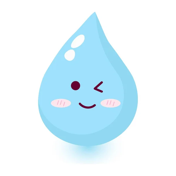 Cute Happy Smiling Water Drop — Stock Vector