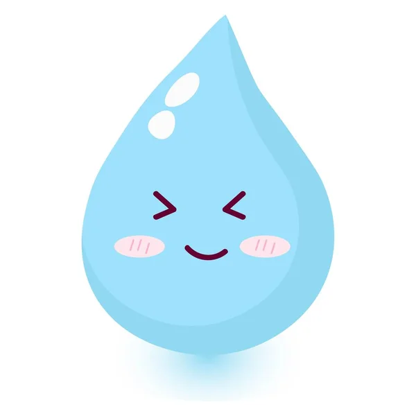 Cute Happy Smiling Water Drop Meditate Character — Stock Vector