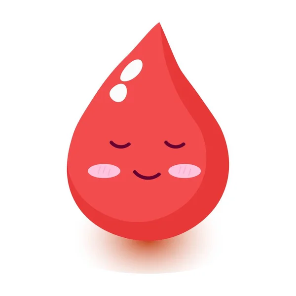 Cute Happy Smiling Blood Drop Meditate Character — Vettoriale Stock