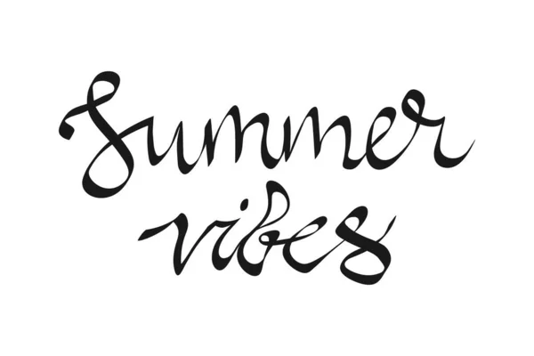 Vibrações Verão Caligrafia Escrita Mão — Vetor de Stock