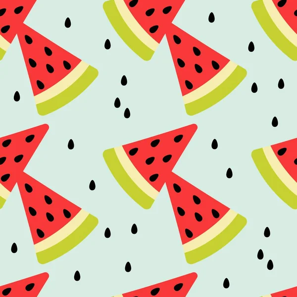 Watermelon Slices Fresh Pattern — Stock vektor