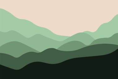 Soyut dağ manzarası posteri