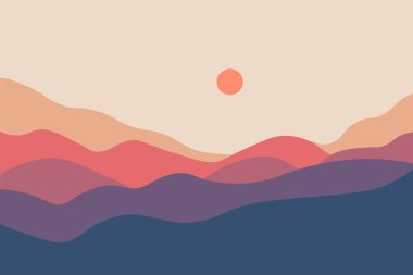 Abstract mountain landscape poster