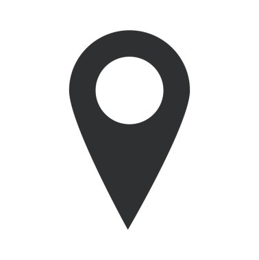 harita vektör tasarımı için konum pin beyaz üzerinde izole