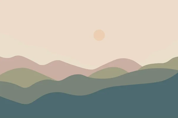 Abstract Mountain Landscape Poster — Stockvektor