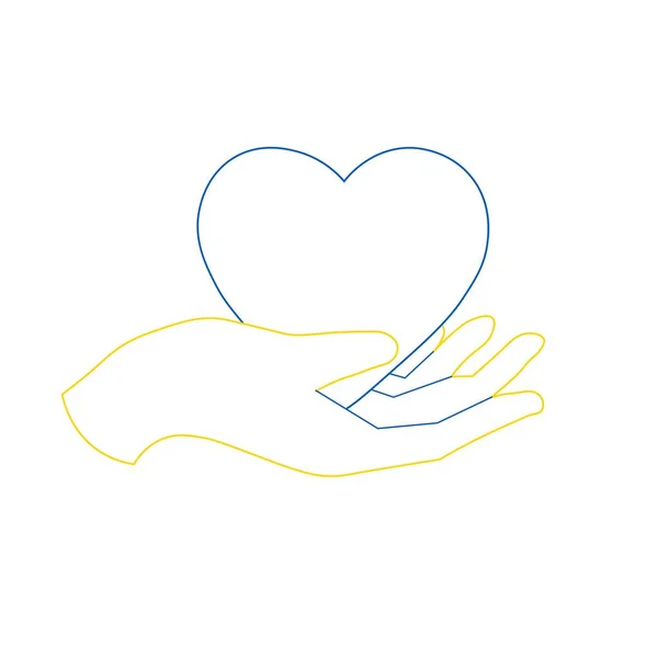 Cute Vector Illustration Hand Holds Heart — Stockvector