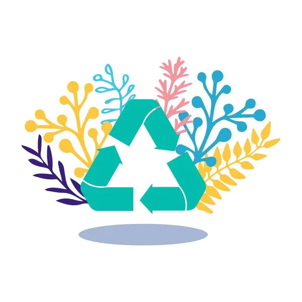 Recycling Symbol Icon Flat Style — Stockvektor