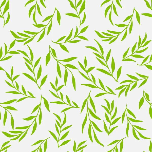 Silhouettes Identical Leaves Seamless Pattern — 图库矢量图片