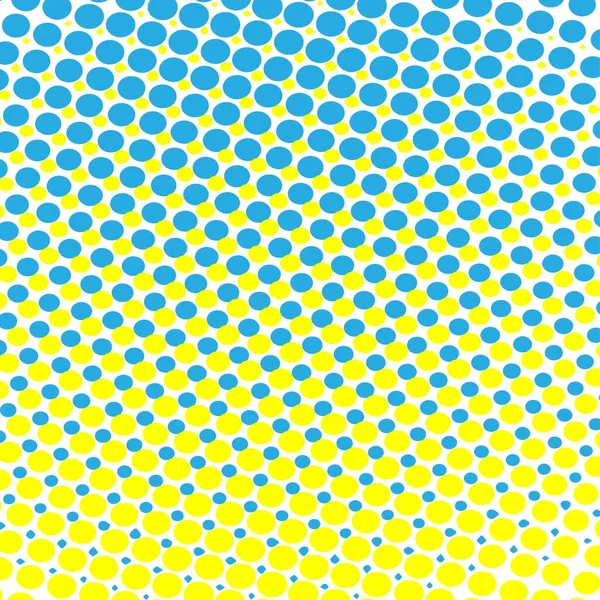Blaue Und Gelbe Punkte Auf Weißem Hintergrund — Stockvektor