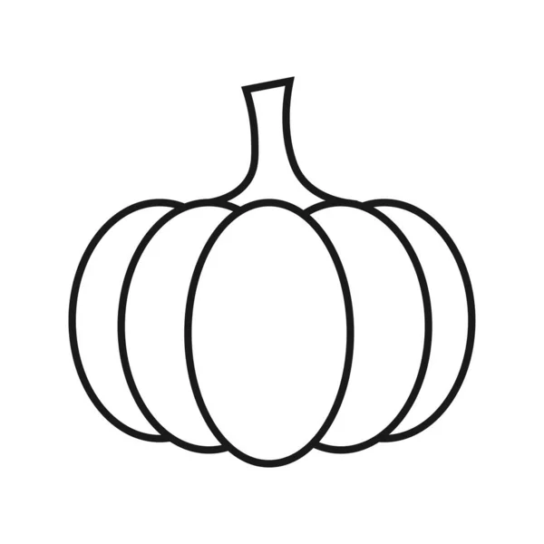 Dýně Squash Pro Halloween Line Art — Stockový vektor