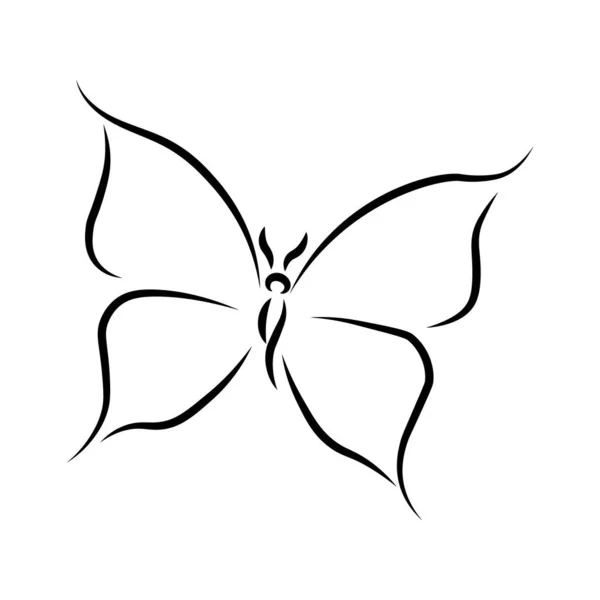 矢量孤立的单行蝴蝶画 — 图库矢量图片